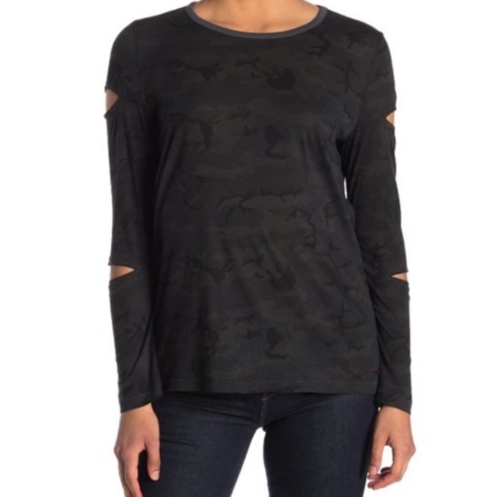N:Philanthropy camo cut out long sleeve tee